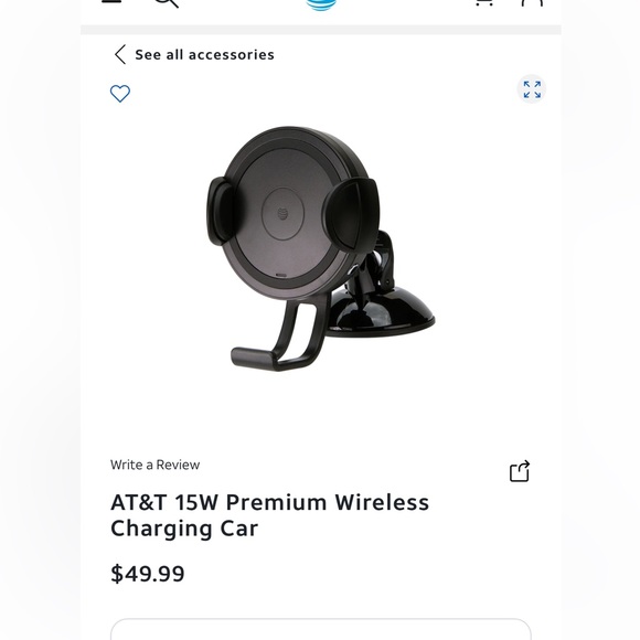 AT&T Cell Phones & Accessories Att 5w Premium Auto Grip Wireless